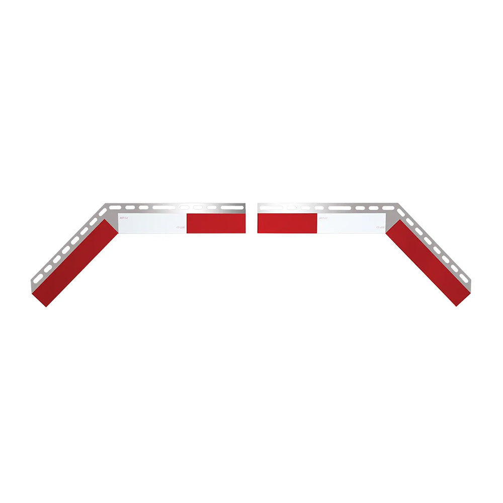 Angled Top Reflector Aluminum Mud Flap Accents