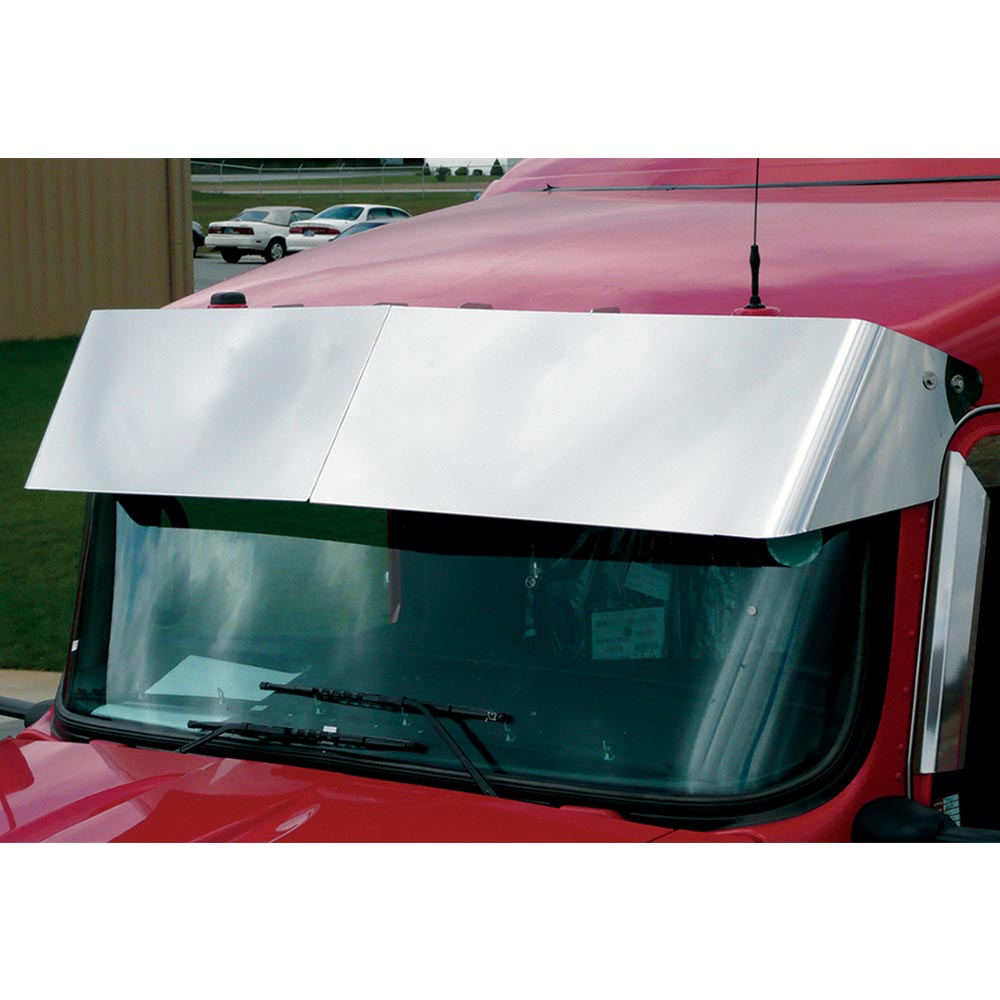Kenworth Curved Windshield 13" Stainless Drop Visor
