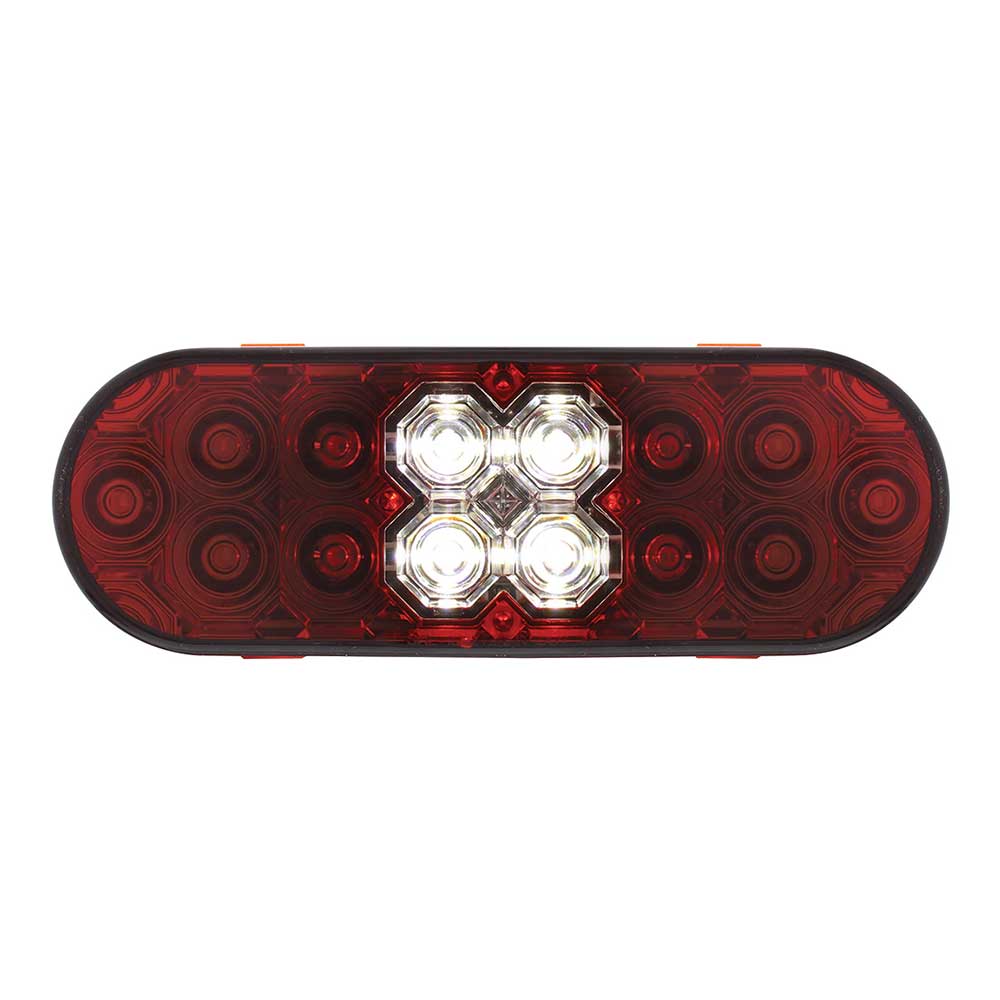 6" Red Oval Combo Stop, Turn, Tail Back-Up LED Light