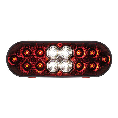6" Red oval combo stop, turn, tail back-up LED light, close-up