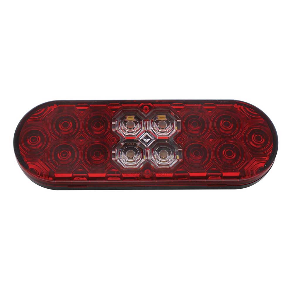 6" Red Oval Combo Stop, Turn, Tail Back-Up LED Light