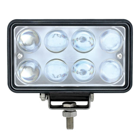 8 LED rectangular work light with projector lens