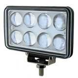8 LED Rectangular Work Light with Projector Lens