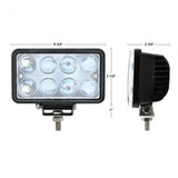8 LED Rectangular Work Light with Projector Lens