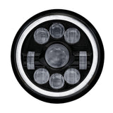 7" LED Black Projector Headlight with Halo