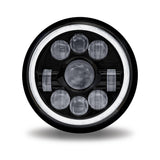 7" LED Black Projector Headlight with Halo