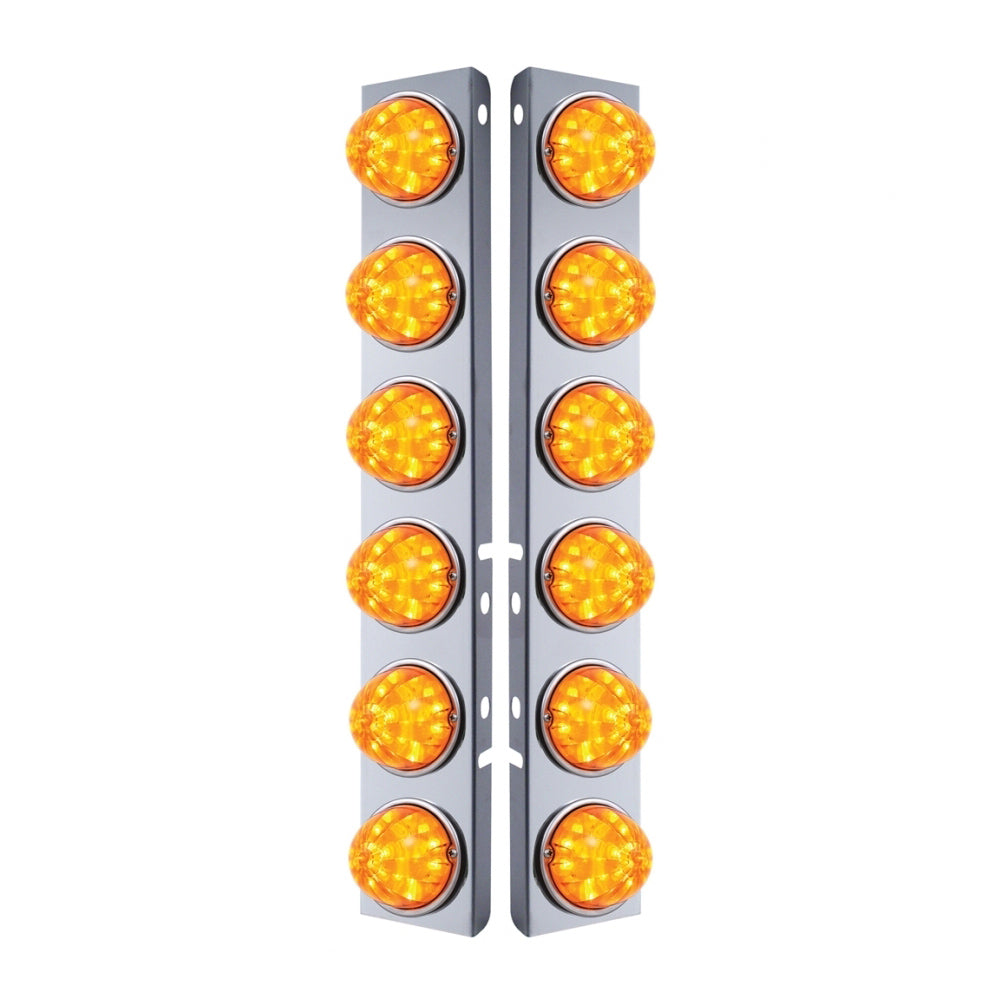 Peterbilt Front Air Cleaner Light Bars with 12 Watermelon LED Lights