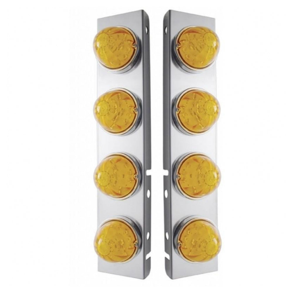 Peterbilt Front Air Cleaner Light Bars with 8 Dual Function Watermelon LED Lights