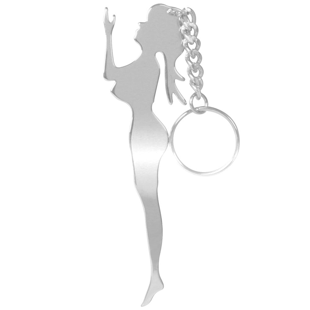 Chrome Standing Lady Key Chain