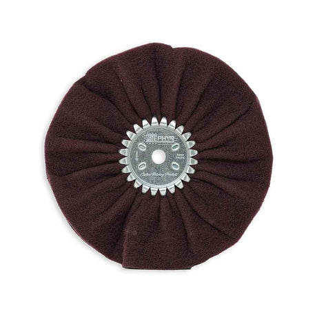 Zephyr 10" satin airway buffing wheel, close-up