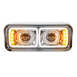 PB, KW, FL and WS High Power Chrome Projection LED Headlight with Turn Signal and Position Light Bar