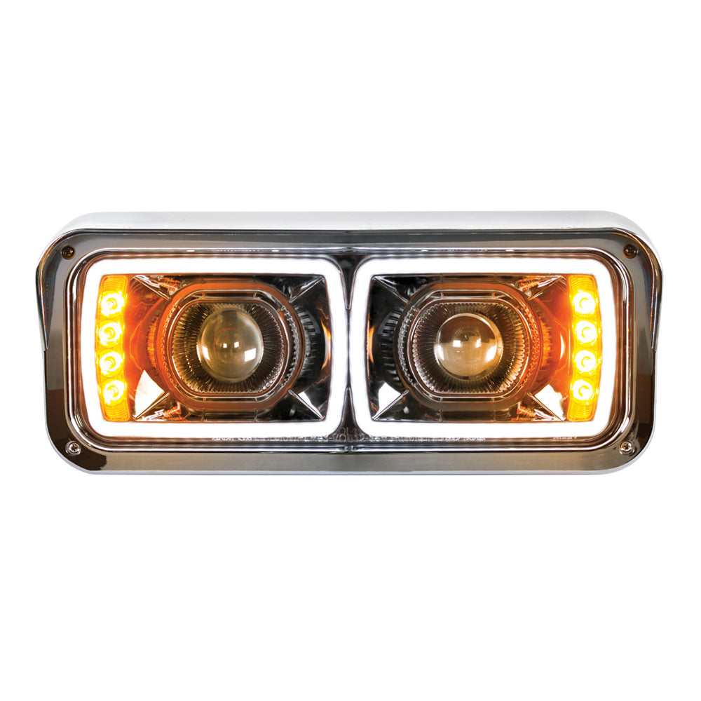 PB, KW, FL and WS High Power Blackout Projection LED Headlight with Turn Signal and Position Light Bar