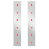 Peterbilt 379 388 389 13" Rear Air Cleaner Light Panels with 6 Bullet Clear Lens Red LED Lights 18 3/8" Tall