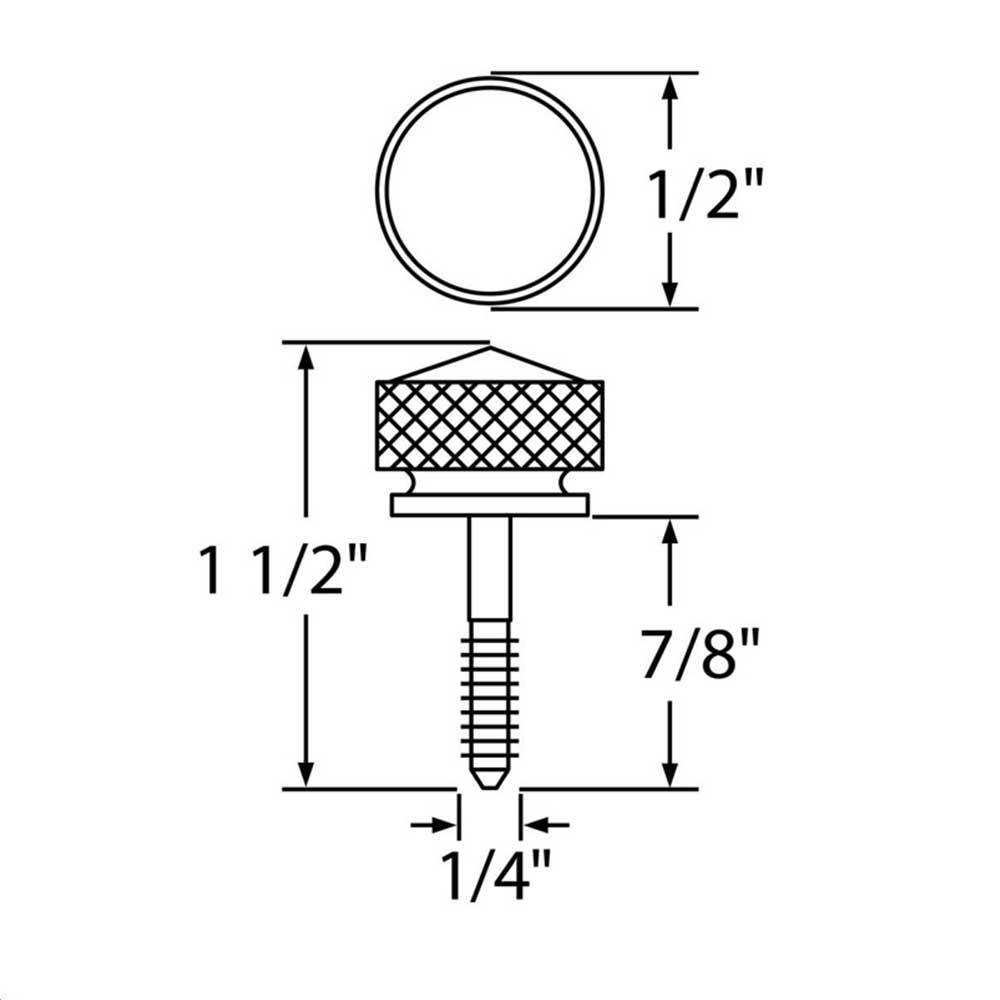 Peterbilt 1/4" - 20 Thread Knurled Head Dash Screw with Crystal - 14 Pack