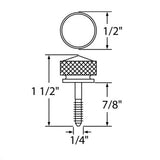 Peterbilt 1/4" - 20 Thread Knurled Head Dash Screw with Crystal - 14 Pack