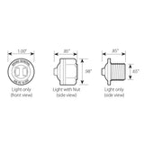 1" Mini Push/Screw-In Wide Angle Single LED Marker Light