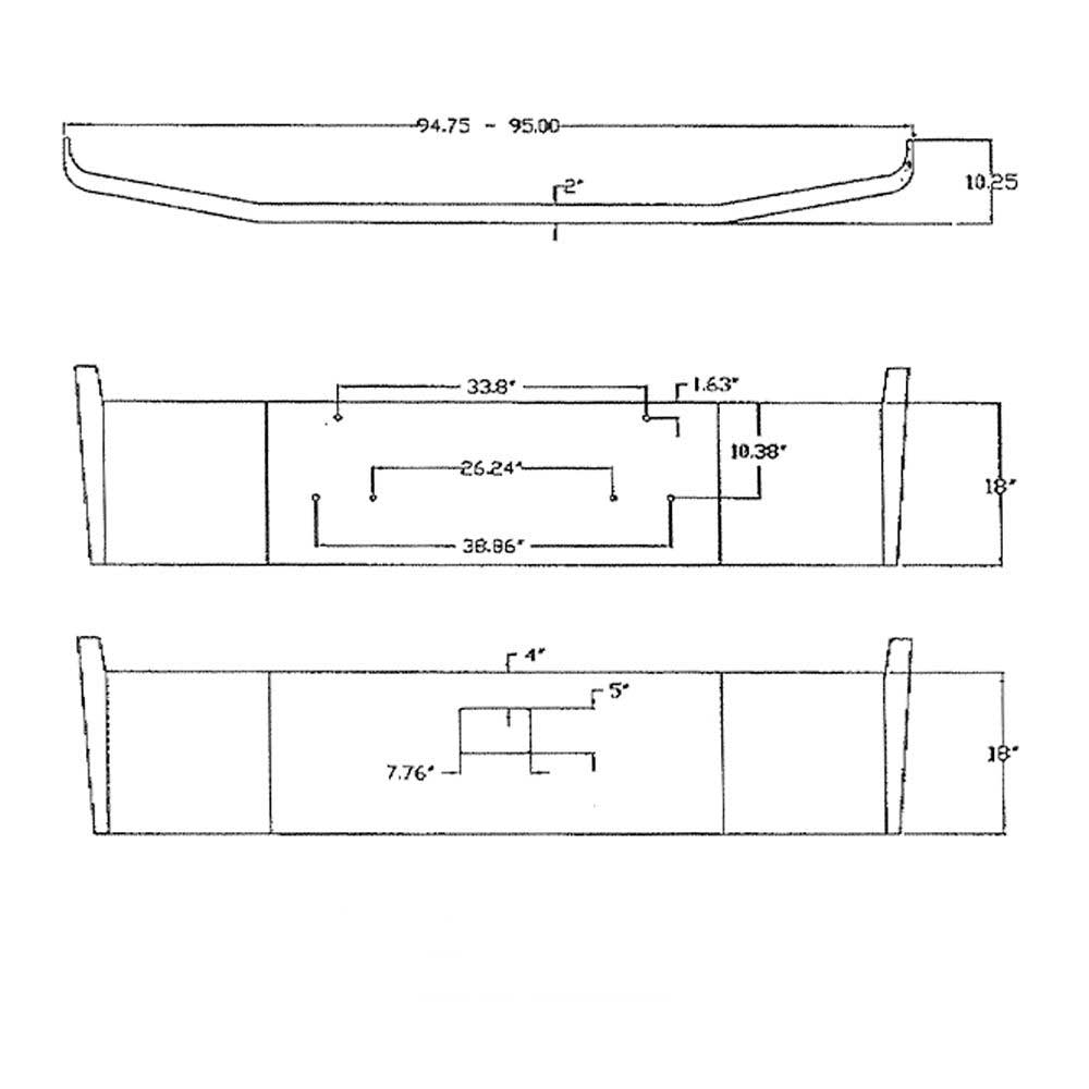 Peterbilt 375, 377 18" Set Forward Chrome Bumper