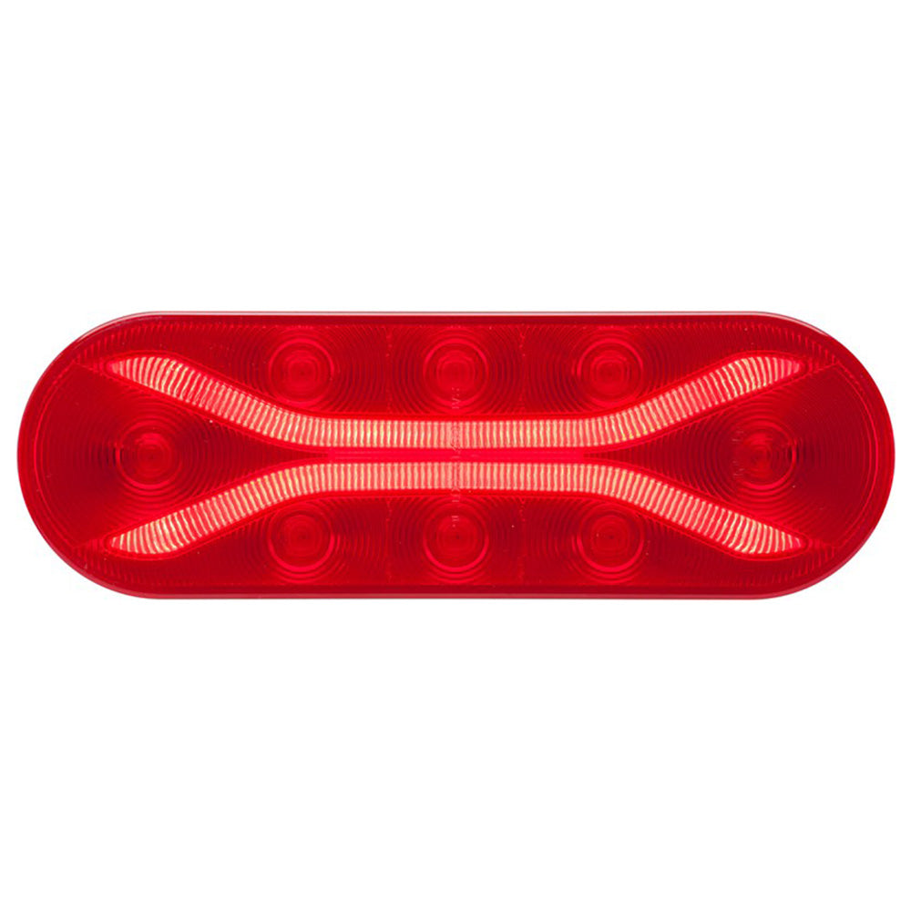 Light Guide 6.5" Red 12 LED Oval S/T/T Light