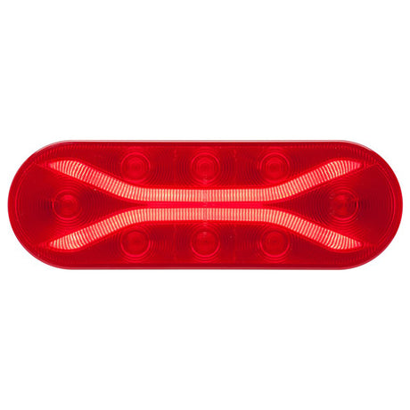 Light guide 6.5" red 12 LED oval S/t/t light, close-up