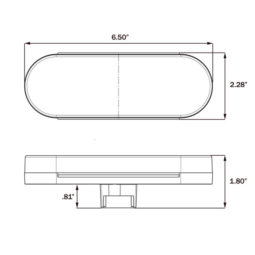 Light Guide 6.5" Red 12 LED Oval S/T/T Light
