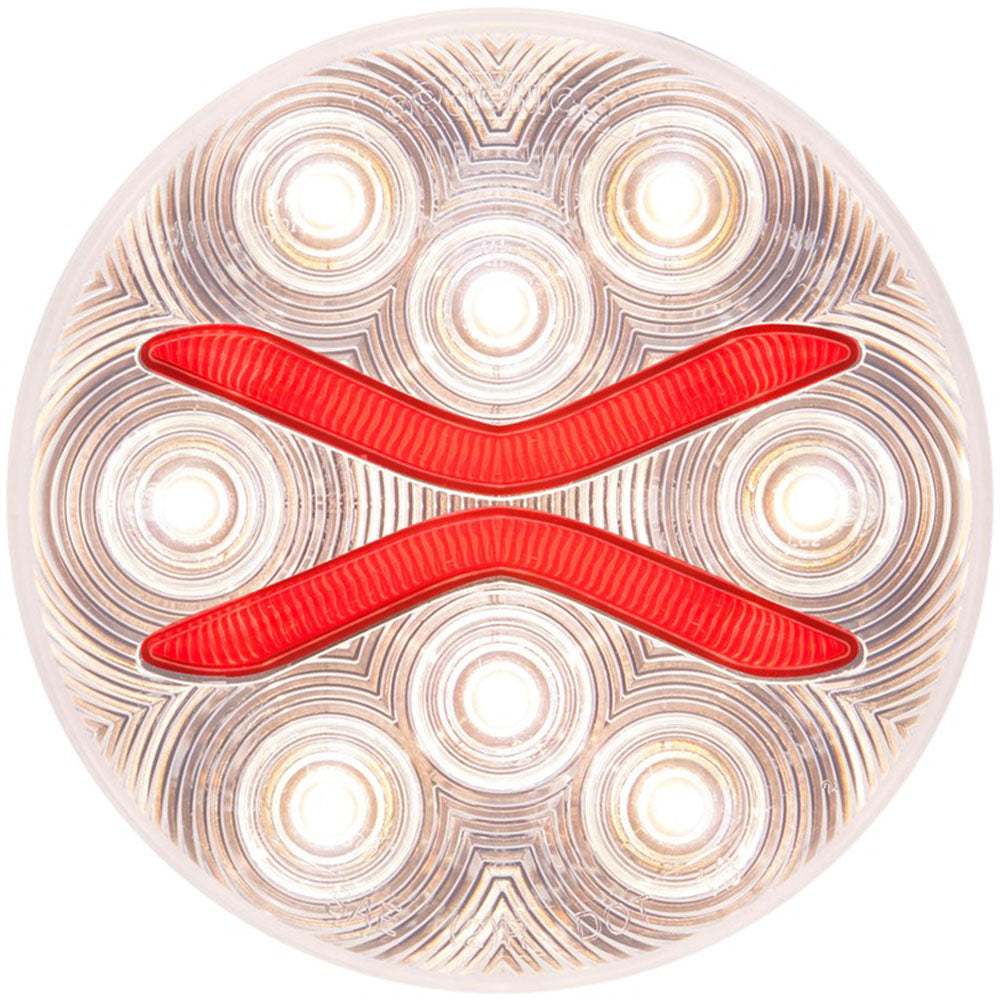 Light Guide 4" White & Red 12 LED Back-Up Light