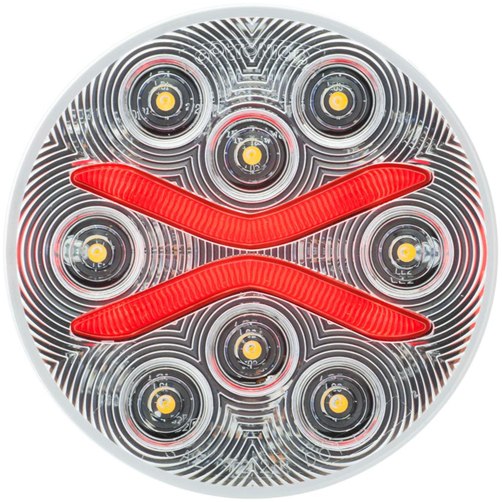 Light Guide 4" White & Red 12 LED Back-Up Light