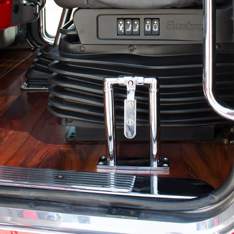 4" Chrome air horn valve lever set, close-up