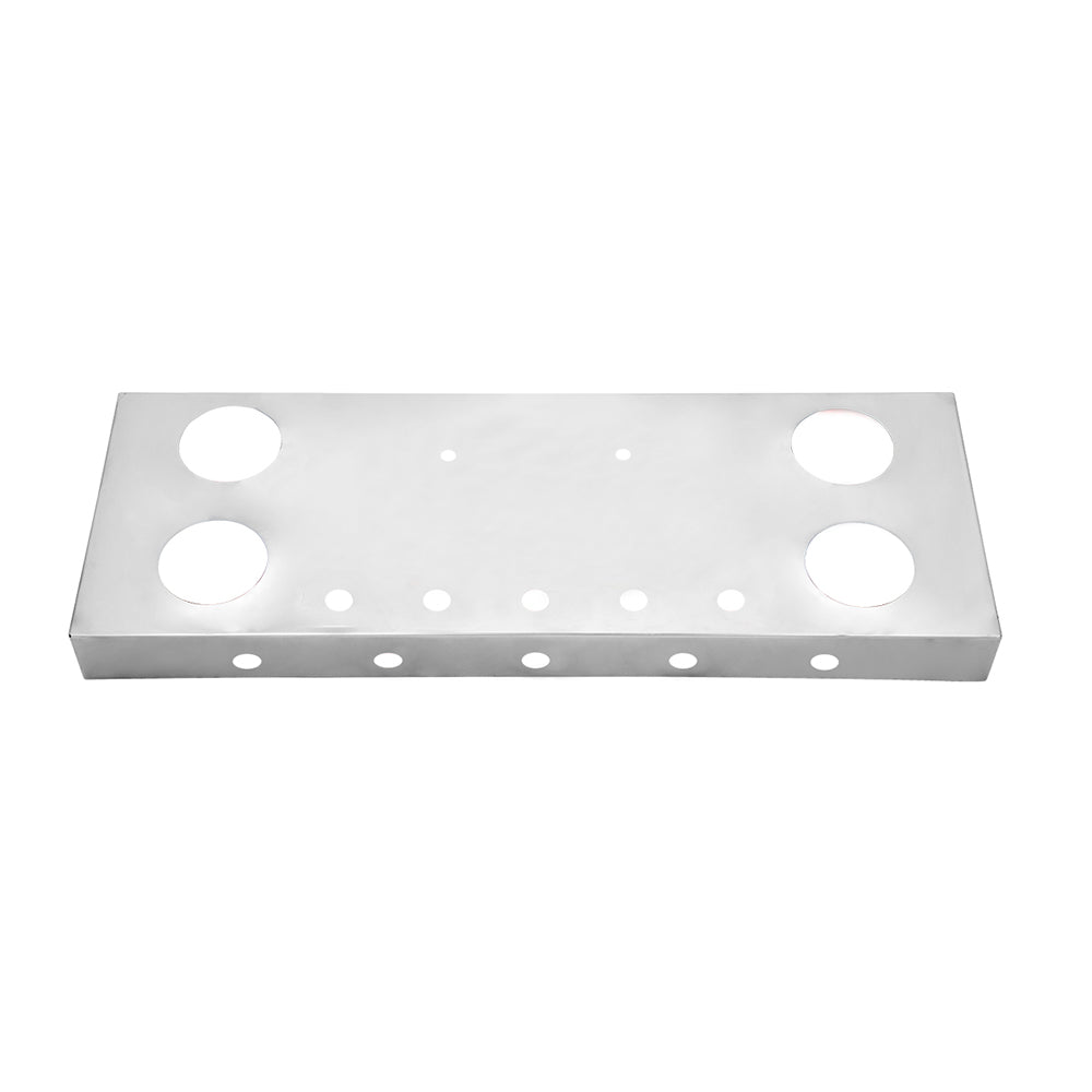 Stainless Steel Center Panel with 4" and 1" Cutouts and Under Glow Effect