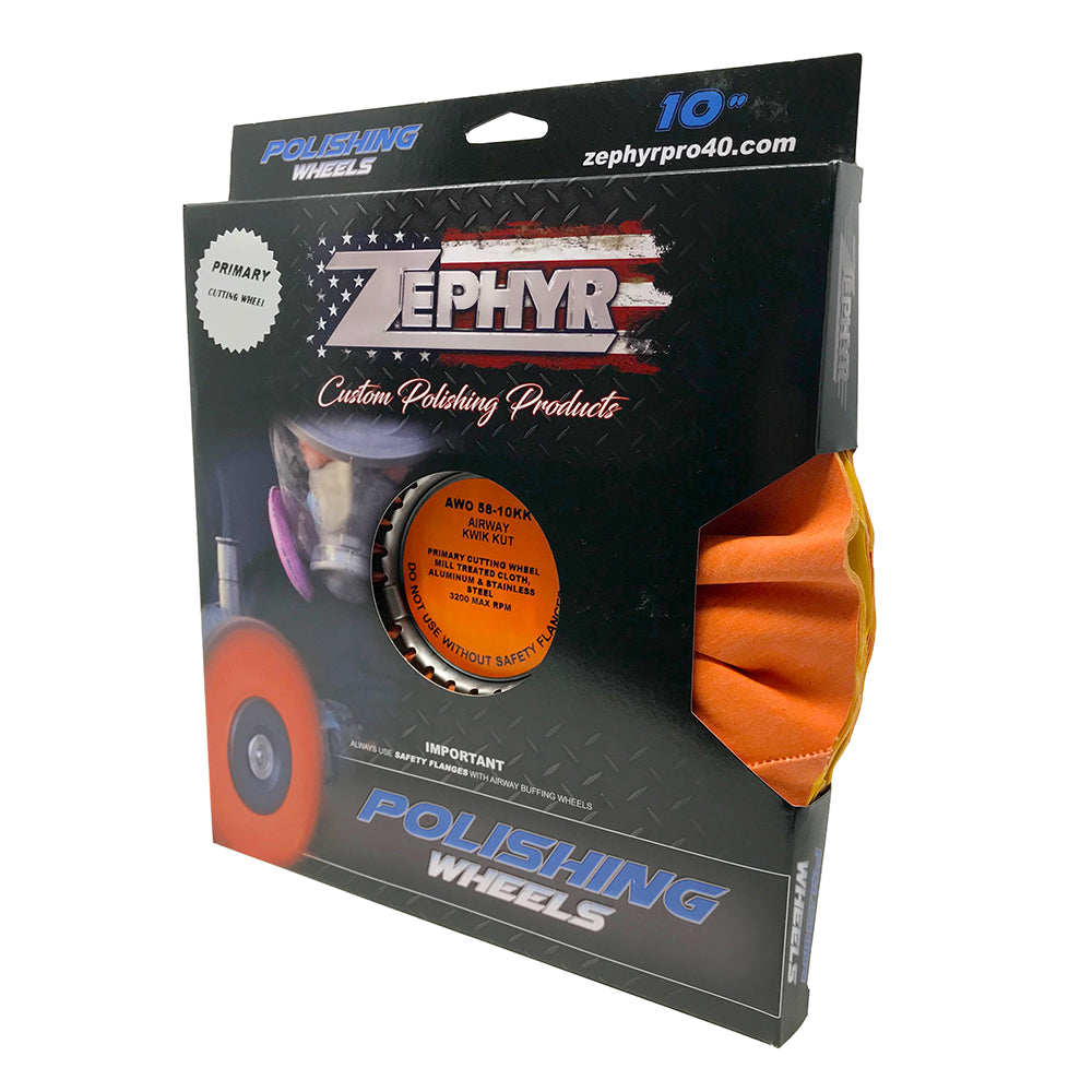 Zephyr 10" Orange Kwik Kut Buffing Wheel