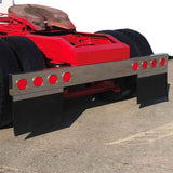96" x 8-1/2"W Rear Stainless Steel Light Bar with Six 4" Round Light Holes