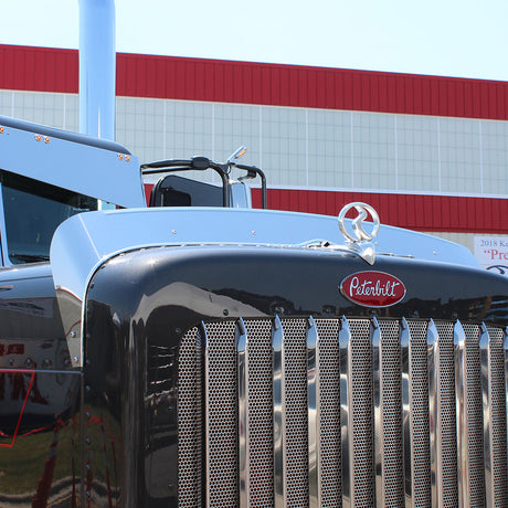 Kenworth T680 stainless steel hood shield for semi trucks