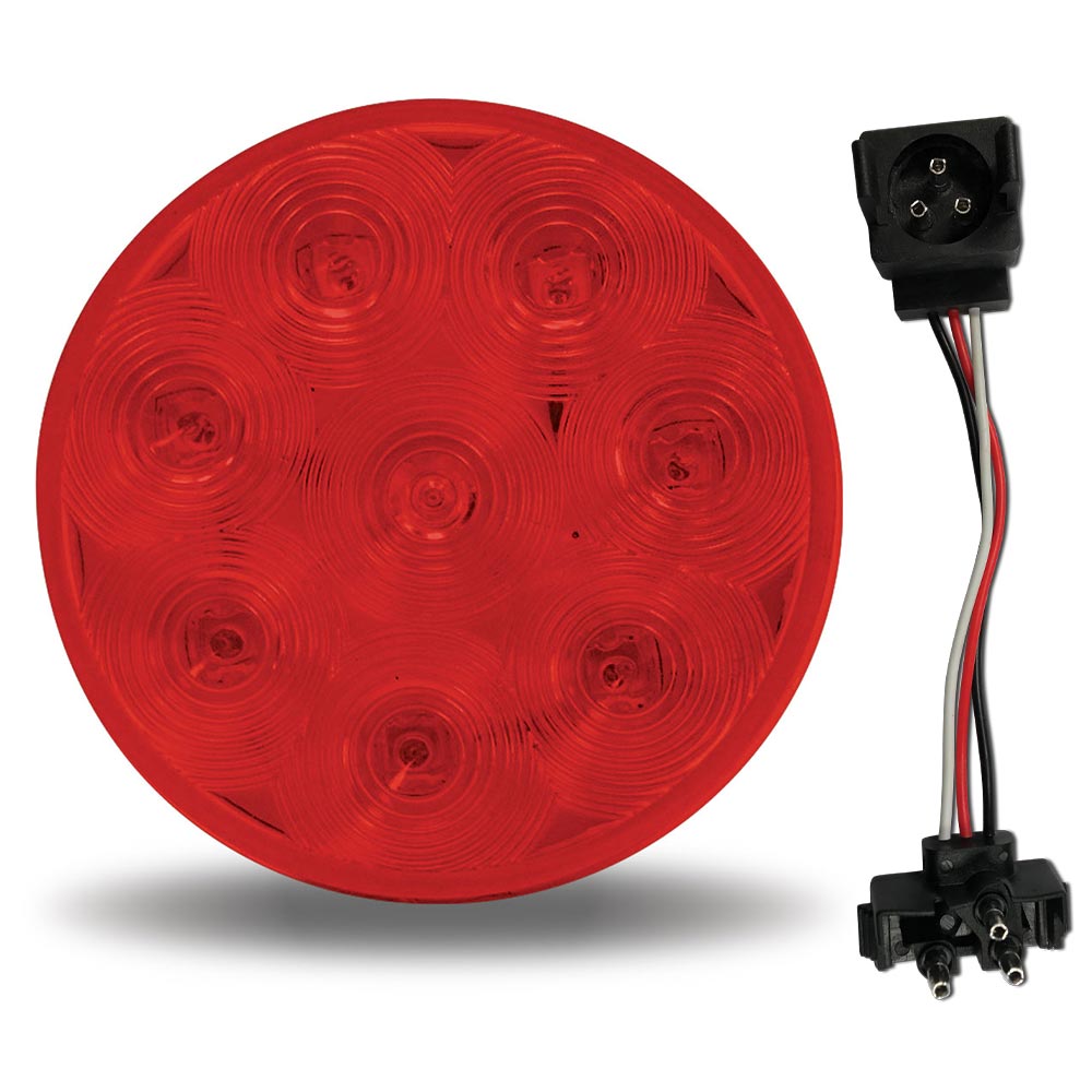 4" Red 8 LED S/T/T Light with Lock Connector