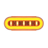 6-1/4" Oval Clear Lens Amber 22 LED GloLight with Halo Insert
