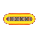 6-1/4" Oval Clear Lens Amber 22 LED GloLight with Halo Insert