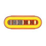 6-1/4" Oval Clear Lens Amber 22 LED GloLight with Halo Insert