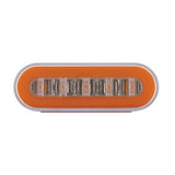 6-1/4" Oval Clear Lens Amber 22 LED GloLight with Halo Insert
