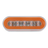 6-1/4" Oval Clear Lens Amber 22 LED GloLight with Halo Insert