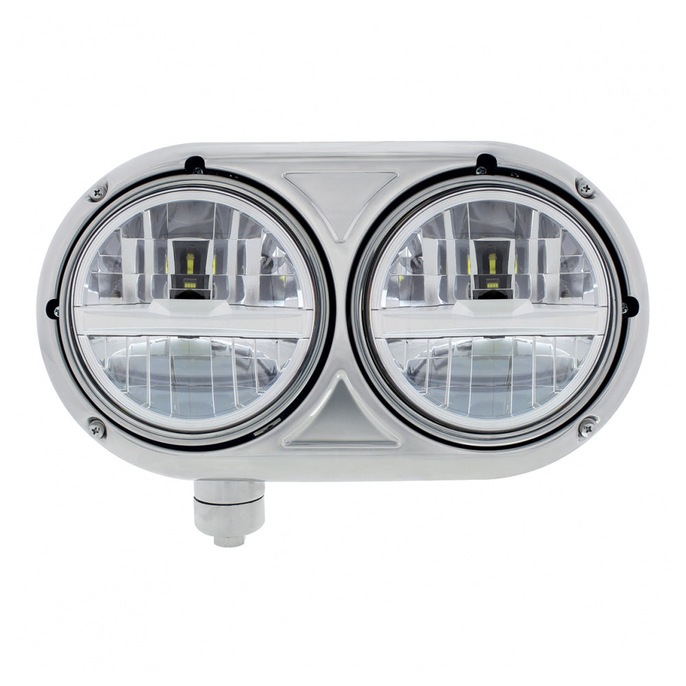 Peterbilt 359 Silver Dual Bulb Headlight