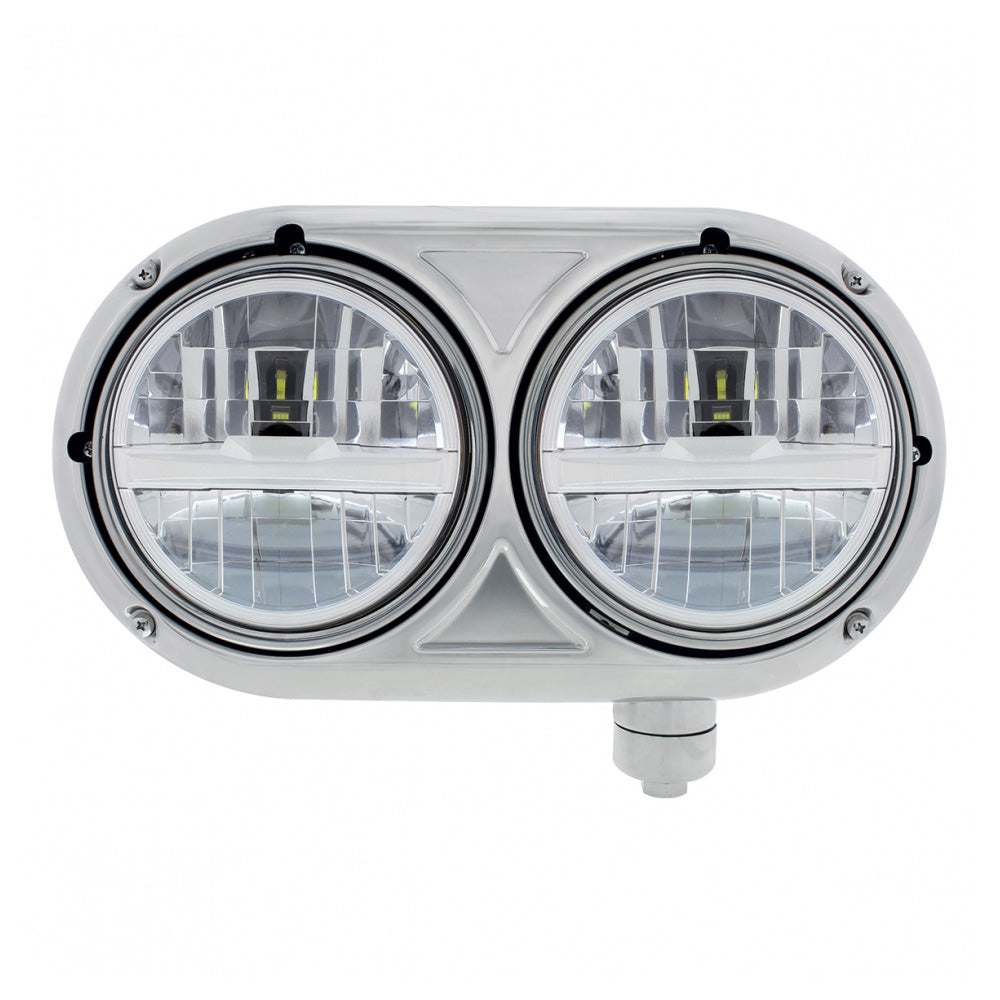 Peterbilt 359 Silver Dual Bulb Headlight
