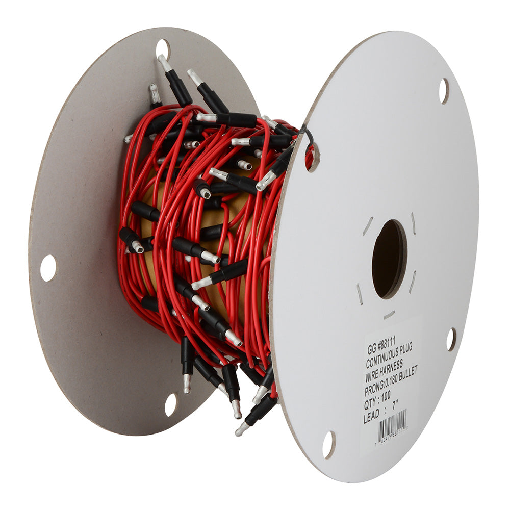 Red Wire Single Bullet Plug Harness with 7" Leads