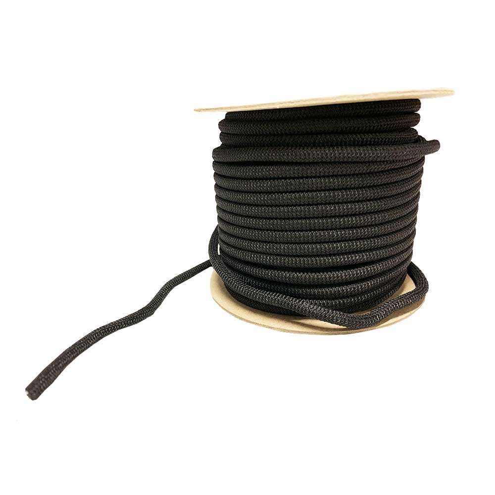 1/4" Black Shock Cord - 100 Ft