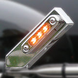 Peterbilt, Freightliner Threaded Mount Angled Bracket Side Signal Lights Amber/Red 3-Wire