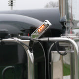 Peterbilt, Freightliner Threaded Mount Angled Bracket Side Signal Lights Amber/Red 3-Wire