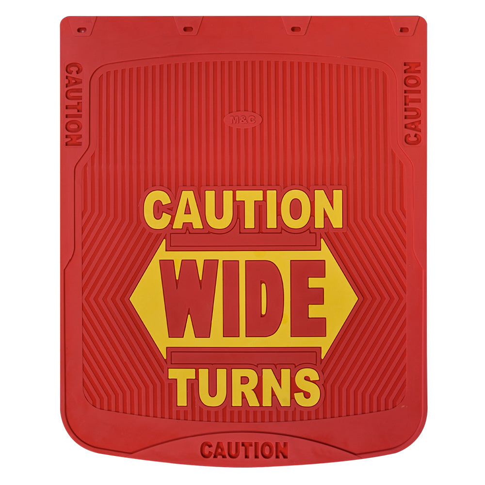 24" x 30" Red Caution Wide Turns Mud Flaps (PR)