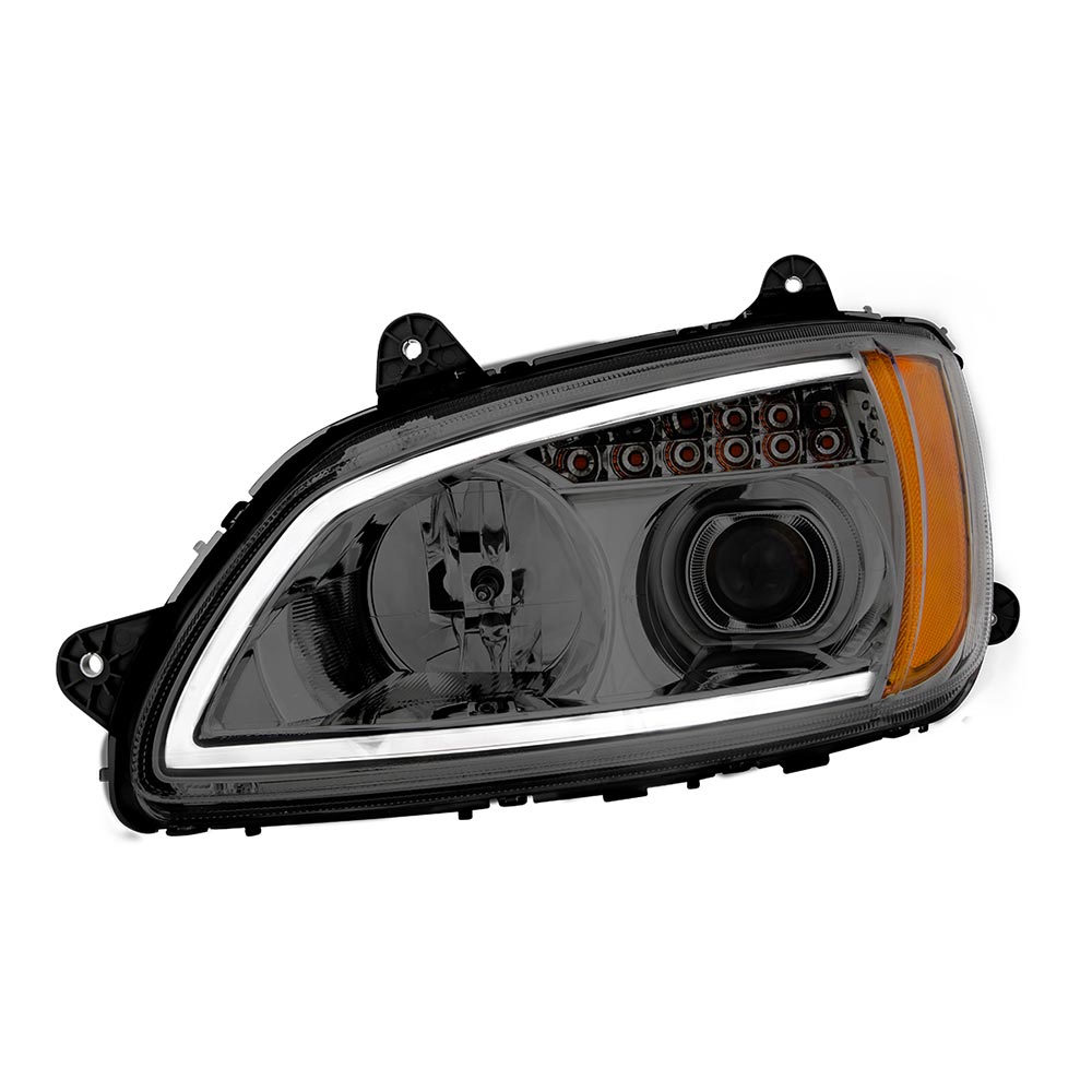 KW T660 Chrome Headlight with LED Turn Signal D/S