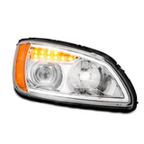 KW T660 Chrome Headlight with LED Turn Signal P/S