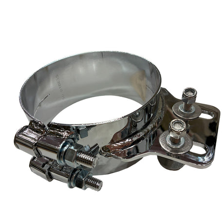 Peterbilt 359, 379 chrome 5" straight bracket clamp for semi trucks