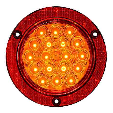 4" 18 LED flange mount light with red reflector ring
