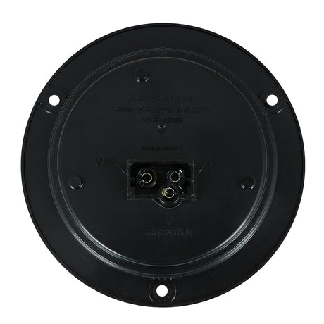 4" 18 LED flange mount light with red reflector ring, closer view