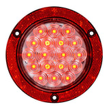 4" 18 LED Flange Mount Light with Red Reflector Ring